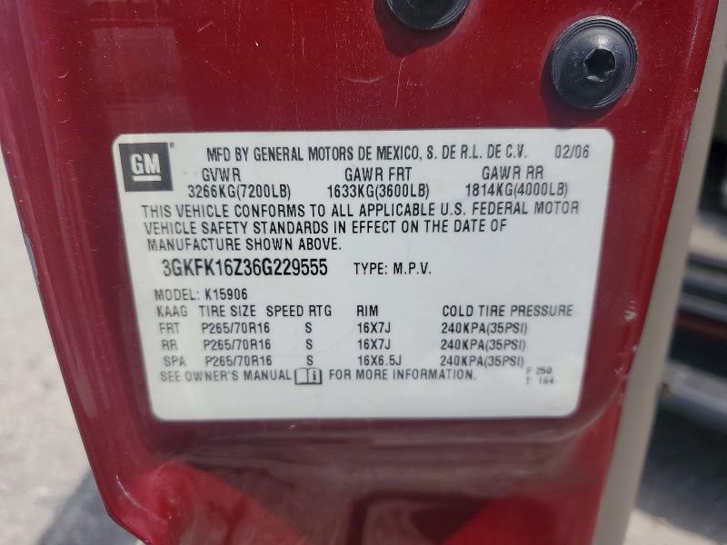 48919036 :رقم المزاد ، 3GKFK16Z36G229555 vin ، 2006 Gmc Yukon Xl مزاد بيع