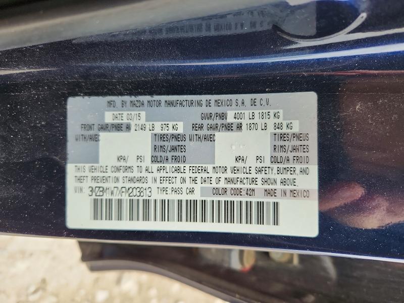 Продажа на аукционе авто 2015 Mazda 3, vin: 3MZBM1W7XFM203813, номер лота: 49326686