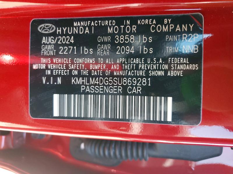 51993726 :رقم المزاد ، KMHLM4DG5SU869281 vin ، 2025 Hyundai Elantra مزاد بيع