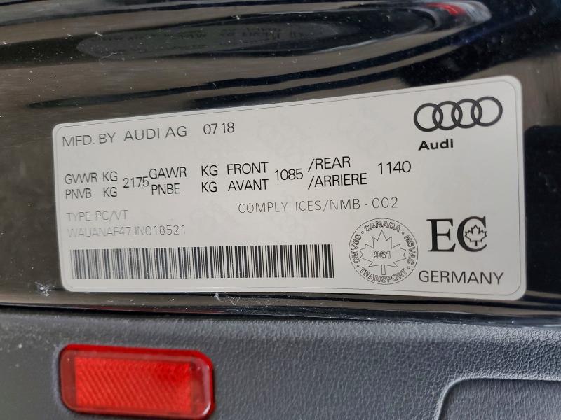 Aukcja sprzedaży 2018 Audi A4, vin: WAUANAF47JN018521, numer aukcji: 49184916