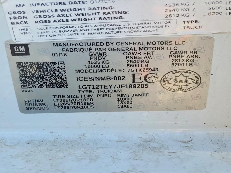 Продаж на аукціоні авто 2018 Gmc Sierra, vin: 1GT12TEY7JF199285, номер лоту: 51544356