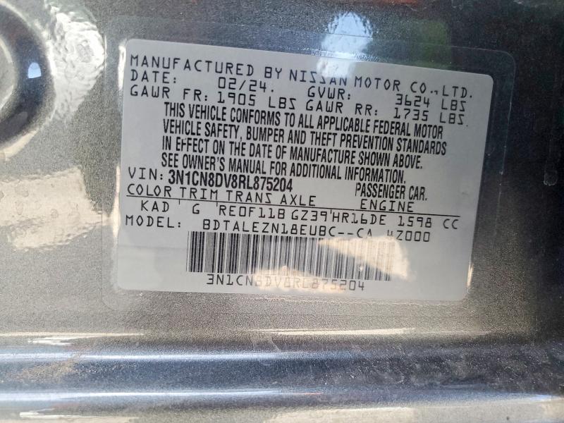 Продаж на аукціоні авто 2024 Nissan Versa, vin: 3N1CN8DV8RL875204, номер лоту: 51326976