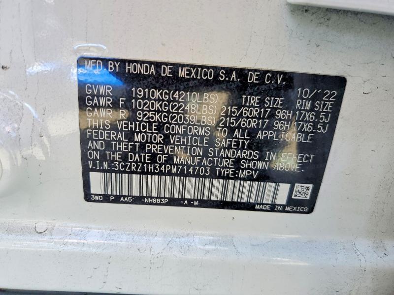 Aukcja sprzedaży 2023 Honda Hr-v, vin: 3CZRZ1H34PM714703, numer aukcji: 50498776