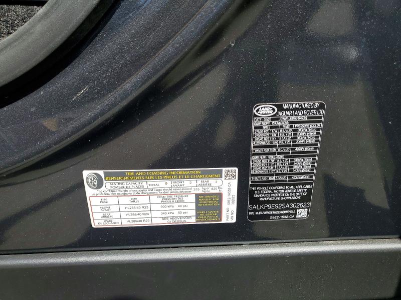 2025 Land Rover Range Rover მანქანა იყიდება აუქციონზე, vin: SALKP9E92SA302623, აუქციონის ნომერი: 49900806