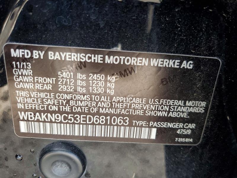 49682626 :رقم المزاد ، WBAKN9C53ED681063 vin ، 2014 Bmw 550 مزاد بيع