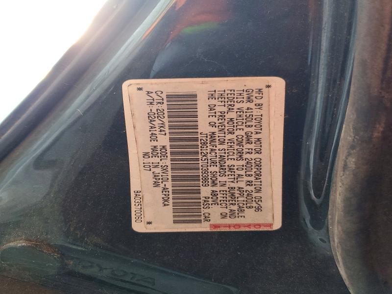 48533936 :رقم المزاد ، JT2BG12K5T0393869 vin ، 1996 Toyota Camry مزاد بيع