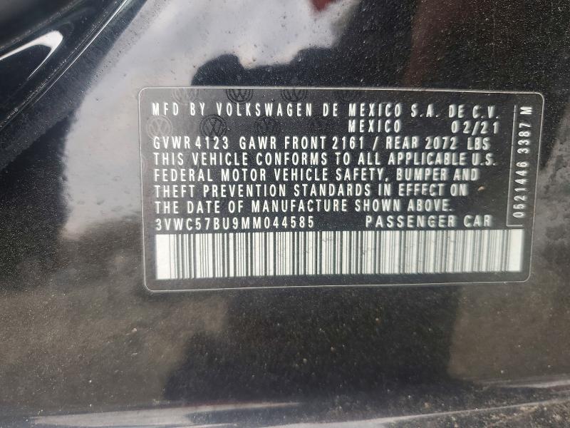 Продаж на аукціоні авто 2021 Volkswagen Jetta, vin: 3VWC57BU9MM044585, номер лоту: 49721496