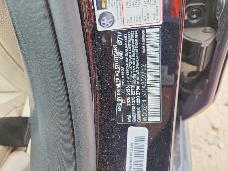 Aukcja sprzedaży 2018 Mercedes-benz E, vin: WDDZF4JB3JA309752, numer aukcji: 51692226