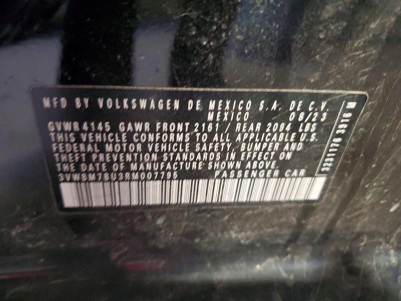 51662496 :رقم المزاد ، 3VWBM7BU3RM007795 vin ، 2024 Volkswagen Jetta مزاد بيع