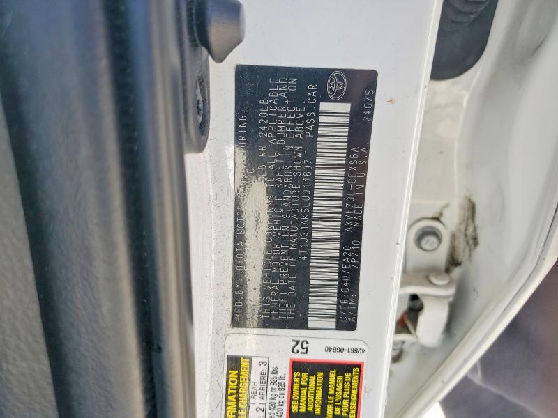 Aukcja sprzedaży 2020 Toyota Camry, vin: 4T1J31AK5LU011697, numer aukcji: 49438896