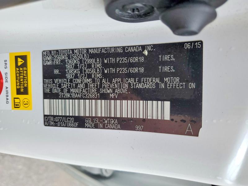 Продаж на аукціоні авто 2015 Lexus Rx 350, vin: 2T2BK1BA4FC326831, номер лоту: 51596726