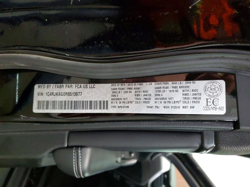 Продажа на аукционе авто 2024 Jeep Grand Cherokee, vin: 1C4RJKAG0R8513677, номер лота: 49060746