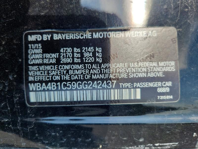 50283066 :رقم المزاد ، WBA4B1C59GG242437 vin ، 2016 Bmw 435 مزاد بيع