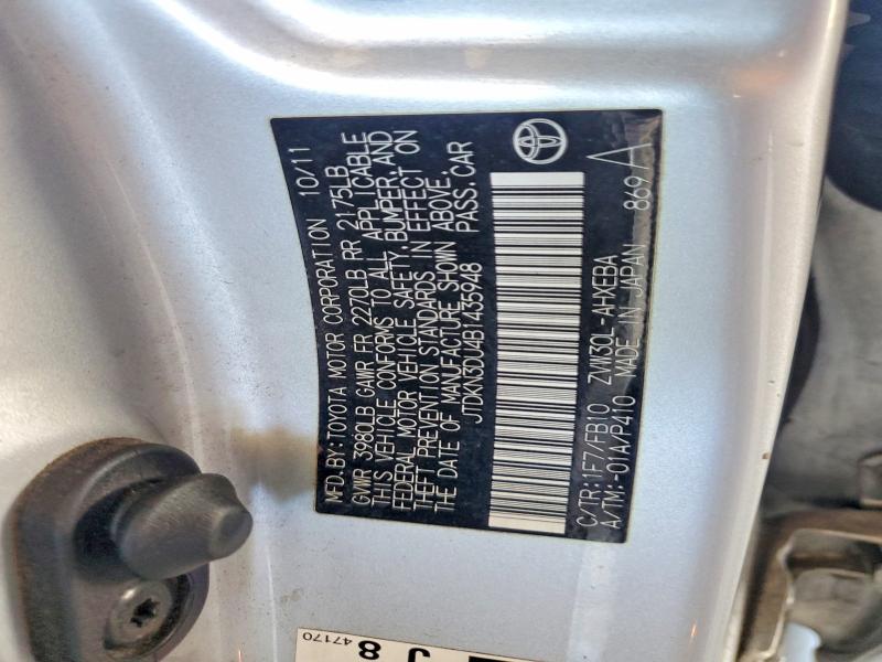 Продаж на аукціоні авто 2011 Toyota Prius, vin: JTDKN3DU4B1435948, номер лоту: 48487376