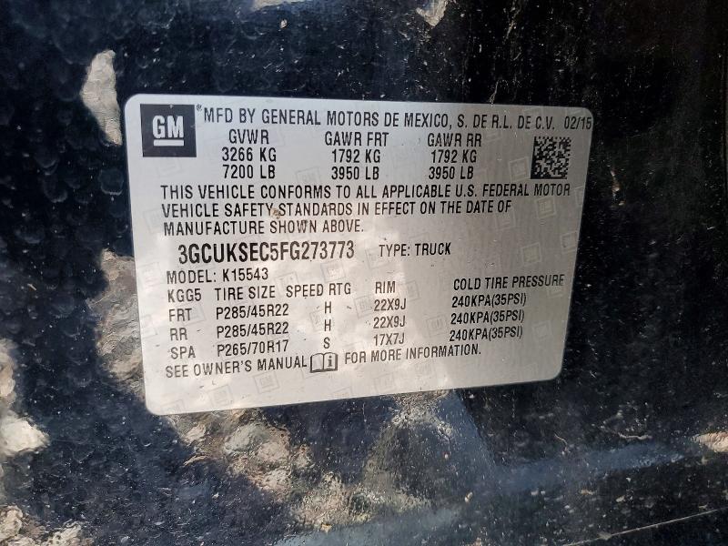 Aukcja sprzedaży 2015 Chevrolet Silverado, vin: 3GCUKSEC5FG273773, numer aukcji: 48815366