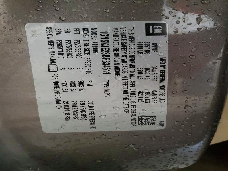 51897696 :رقم المزاد ، 1GNSKJE33BR334511 vin ، 2011 Chevrolet Suburban مزاد بيع