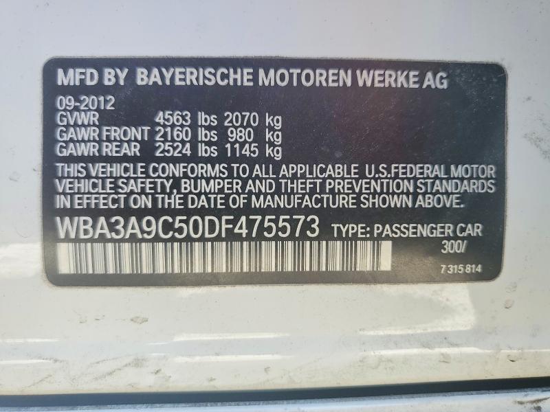 Продаж на аукціоні авто 2013 Bmw 335, vin: WBA3A9C50DF475573, номер лоту: 50017586