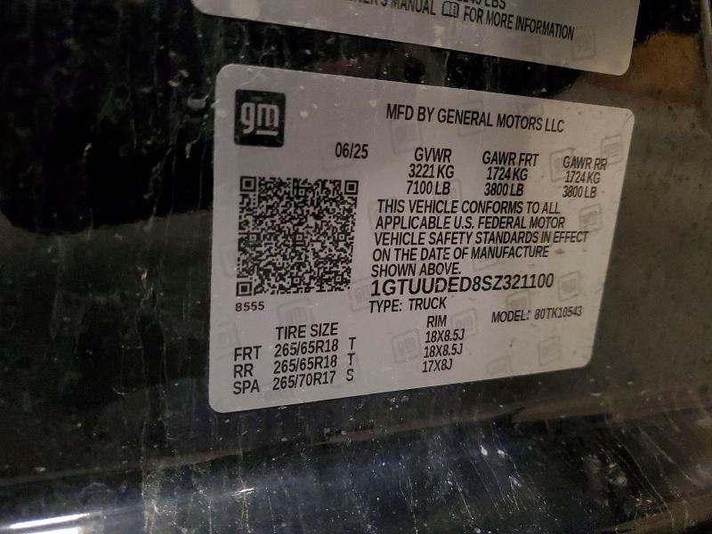 Продажа на аукционе авто 2025 Gmc Sierra, vin: 1GTUUDED8SZ321100, номер лота: 51172936
