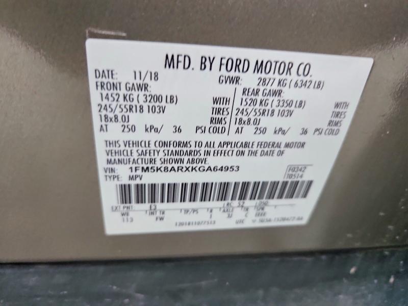 Продажа на аукционе авто 2019 Ford Explorer, vin: 1FM5K8ARXKGA64953, номер лота: 49163156