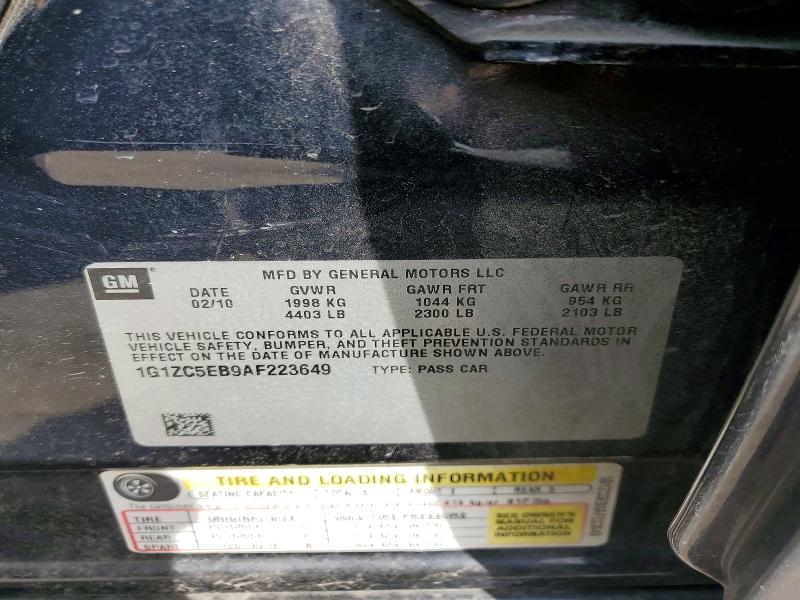 Aukcja sprzedaży 2010 Chevrolet Malibu, vin: 1G1ZC5EB9AF223649, numer aukcji: 49451456