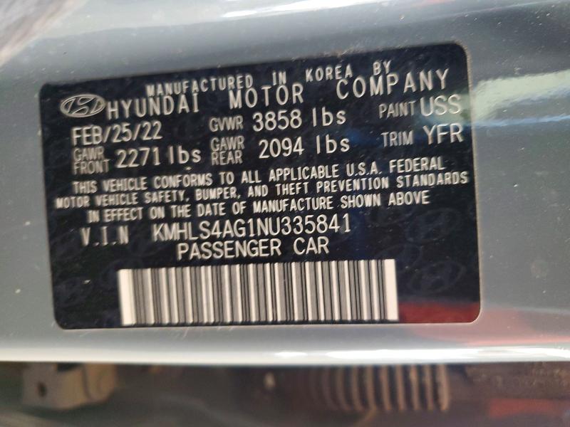 Aukcja sprzedaży 2022 Hyundai Elantra, vin: KMHLS4AG1NU335841, numer aukcji: 46401656