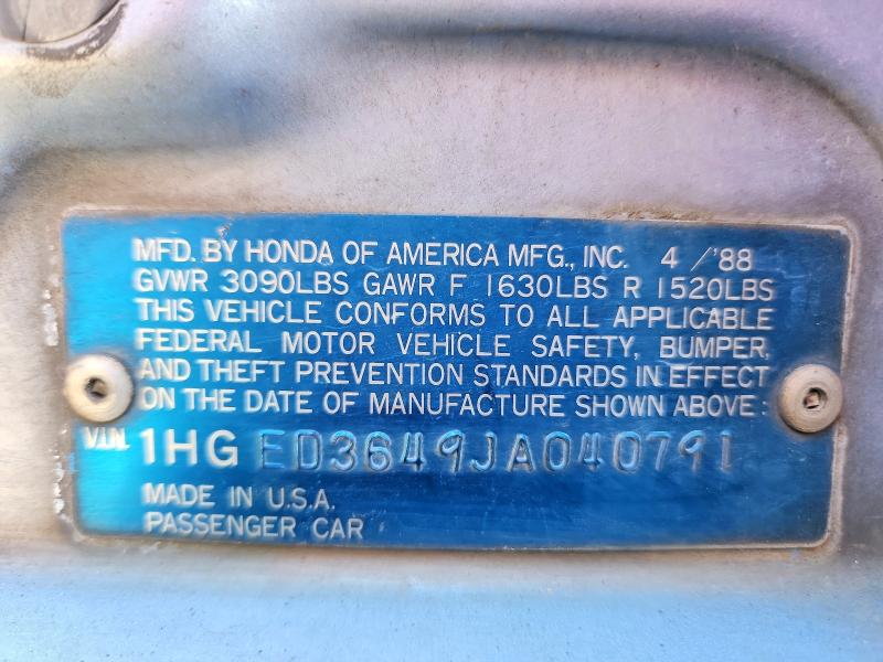 Продажа на аукционе авто 1988 Honda Civic, vin: 1HGED3649JA040791, номер лота: 50985976