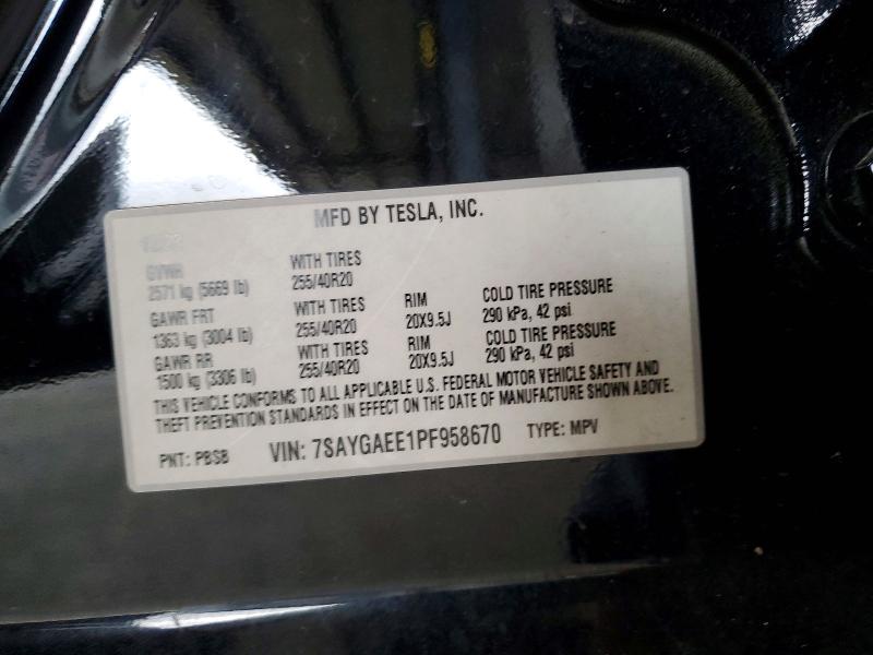 Продажа на аукционе авто 2023 Tesla Model Y, vin: 7SAYGAEE1PF958670, номер лота: 50469736