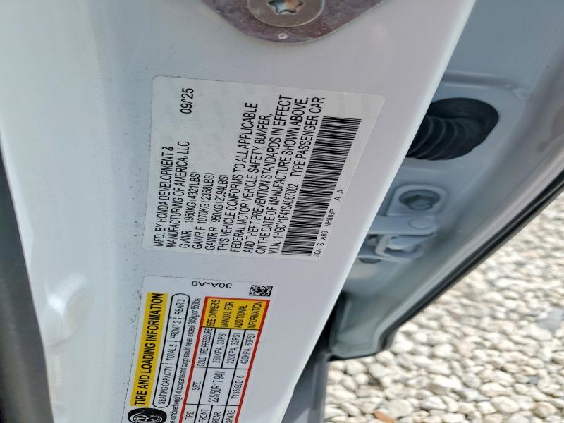 2025 Honda Accord მანქანა იყიდება აუქციონზე, vin: 1HGCY1F41SA067002, აუქციონის ნომერი: 48592296