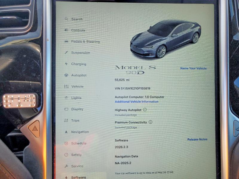 Aukcja sprzedaży 2016 Tesla Model S, vin: 5YJSA1E21GF155819, numer aukcji: 49014336