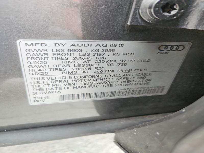 Aukcja sprzedaży 2017 Audi Q7, vin: WA1VAAF73HD028998, numer aukcji: 51602266