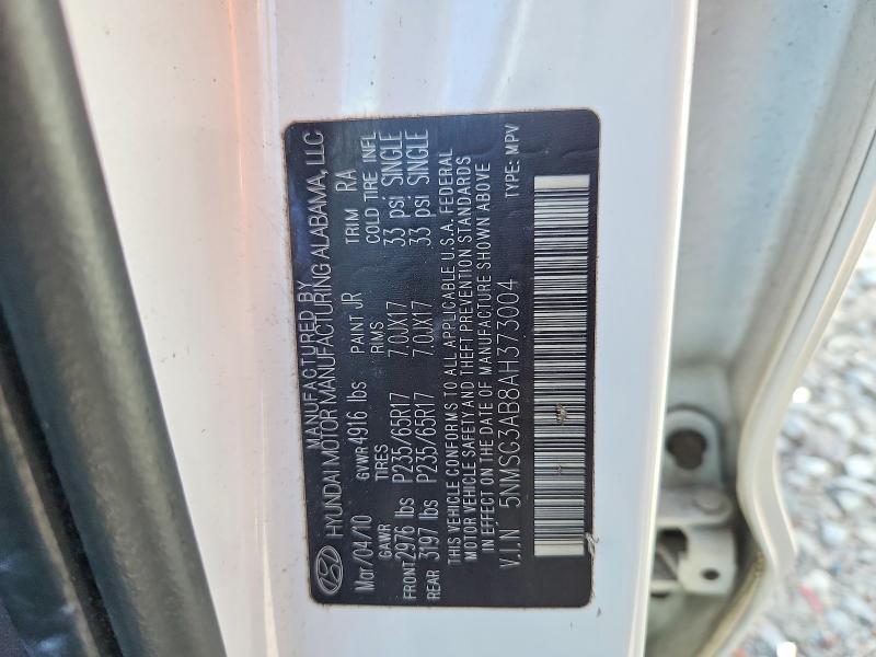 Продажа на аукционе авто 2010 Hyundai Santa Fe, vin: 5NMSG3AB8AH373004, номер лота: 48905466