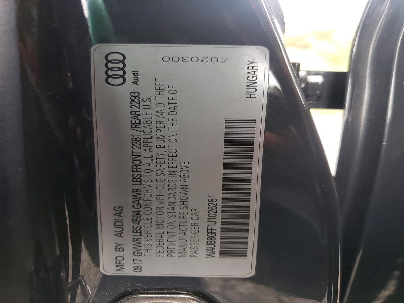 Продажа на аукционе авто 2018 Audi A3, vin: WAUB8GFF1J1026251, номер лота: 50527926