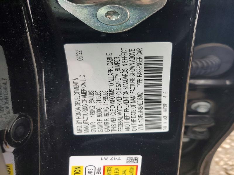 Продаж на аукціоні авто 2022 Honda Civic, vin: 19XFL2H88NE018462, номер лоту: 48335896