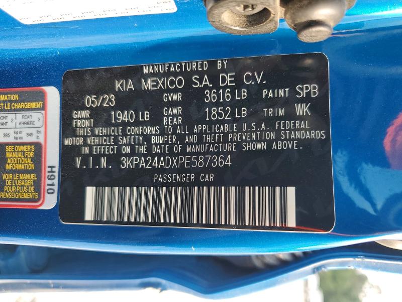 51691716 :رقم المزاد ، 3KPA24ADXPE587364 vin ، 2023 Kia Rio مزاد بيع