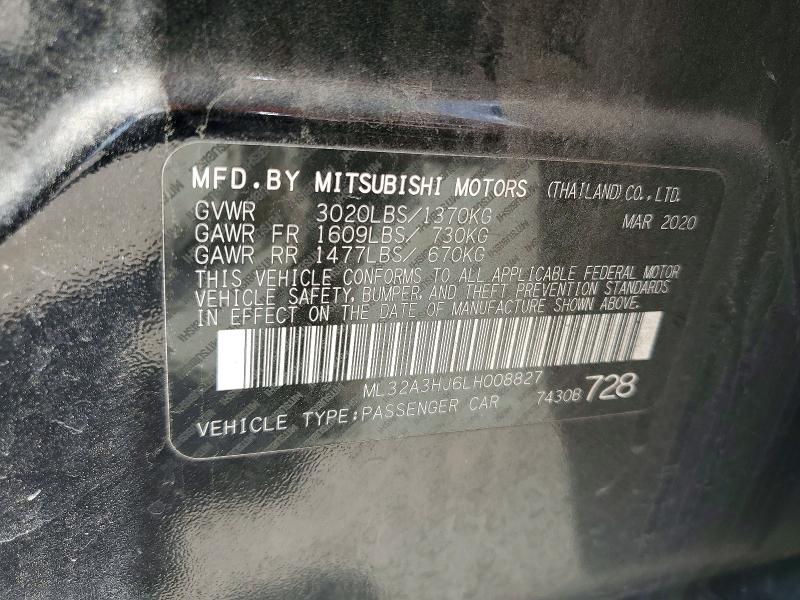 Продаж на аукціоні авто 2020 Mitsubishi Mirage, vin: ML32A3HJ6LH008827, номер лоту: 49067876
