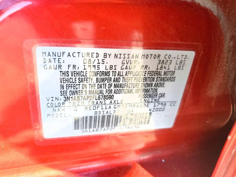 Продаж на аукціоні авто 2015 Nissan Sentra, vin: 3N1AB7AP2FL678590, номер лоту: 50661146