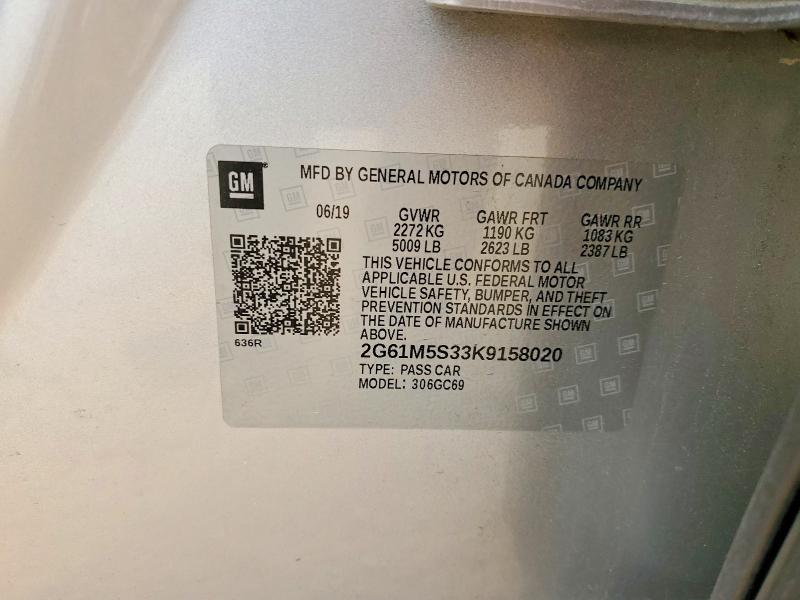 Aukcja sprzedaży 2019 Cadillac Xts, vin: 2G61M5S33K9158020, numer aukcji: 48761556