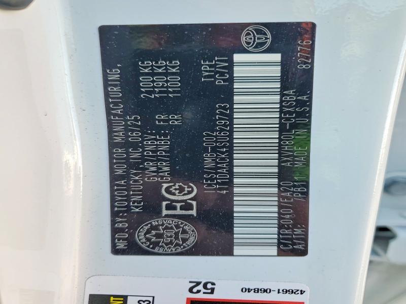 Продаж на аукціоні авто 2025 Toyota Camry, vin: 4T1DAACK4SU629723, номер лоту: 50491856