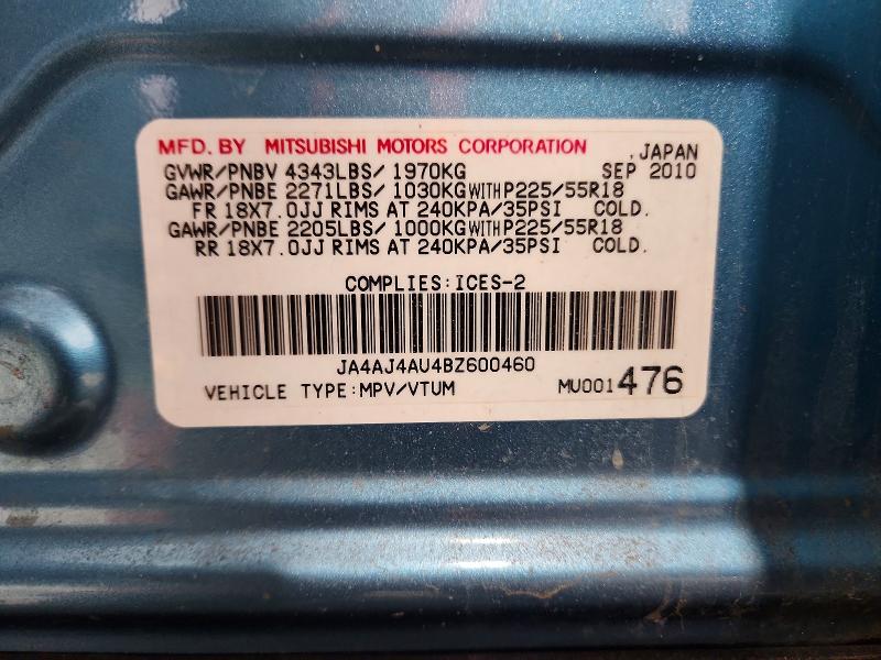 Продаж на аукціоні авто 2011 Mitsubishi Rvr, vin: JA4AJ4AU4BZ600460, номер лоту: 48364256