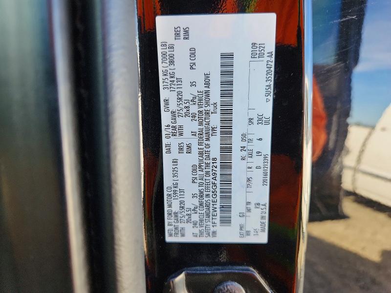 50325736 :رقم المزاد ، 1FTEW1EG5GFA97218 vin ، 2016 Ford F150 مزاد بيع