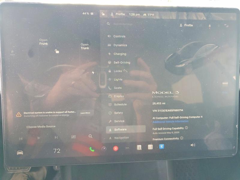 2025 Tesla Model 3 მანქანა იყიდება აუქციონზე, vin: 5YJ3E1EA6SF880714, აუქციონის ნომერი: 49844316