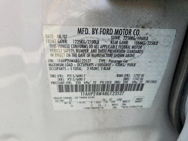 Aukcja sprzedaży 2008 Ford Taurus, vin: 1FAHP24W48G123527, numer aukcji: 51368476