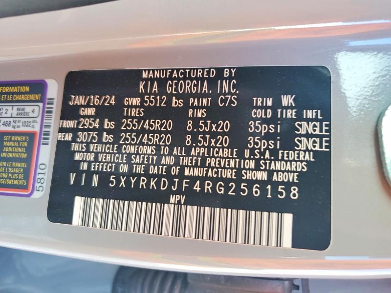 Aukcja sprzedaży 2024 Kia Sorento, vin: 5XYRKDJF4RG256158, numer aukcji: 49268336