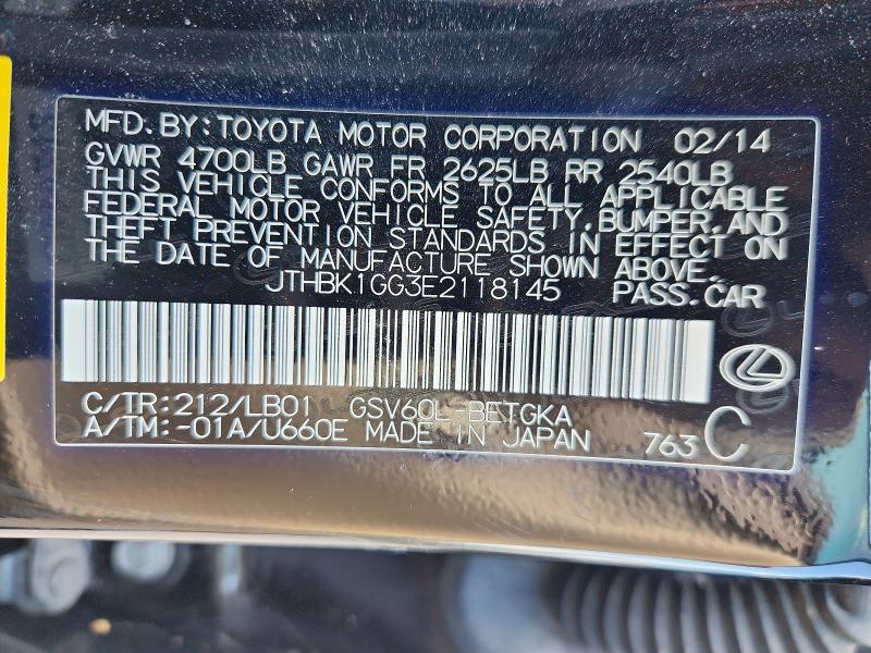 Продаж на аукціоні авто 2014 Lexus Es 350, vin: JTHBK1GG3E2118145, номер лоту: 49147166