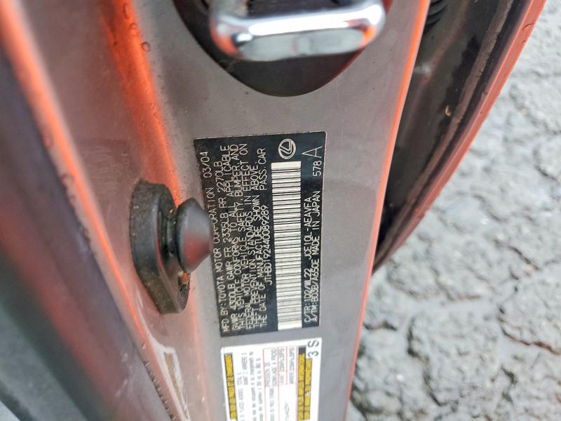 Aukcja sprzedaży 2004 Lexus Is, vin: JTHBD192440089289, numer aukcji: 49635906