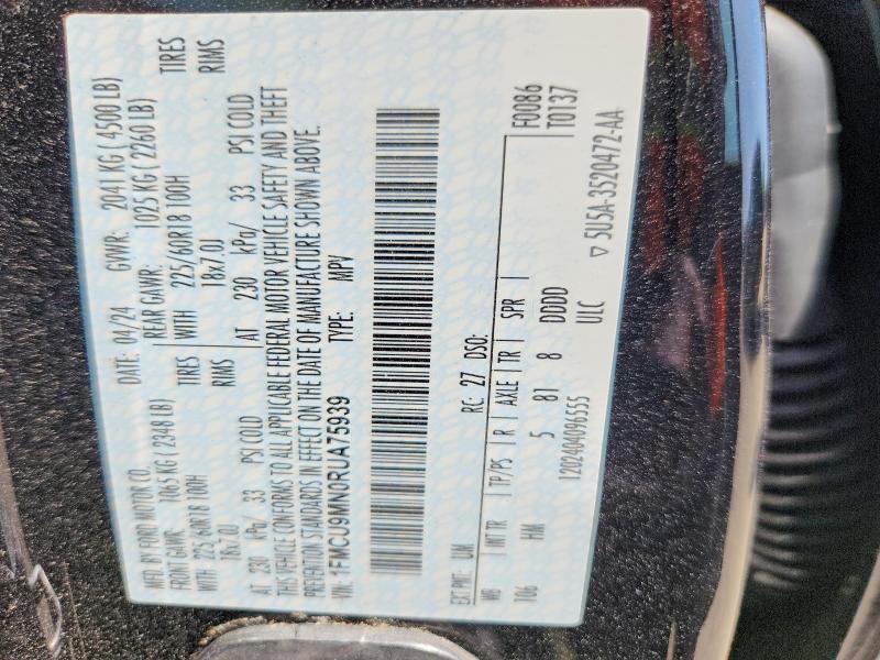 Продаж на аукціоні авто 2024 Ford Escape, vin: 1FMCU9MN0RUA75939, номер лоту: 49829386