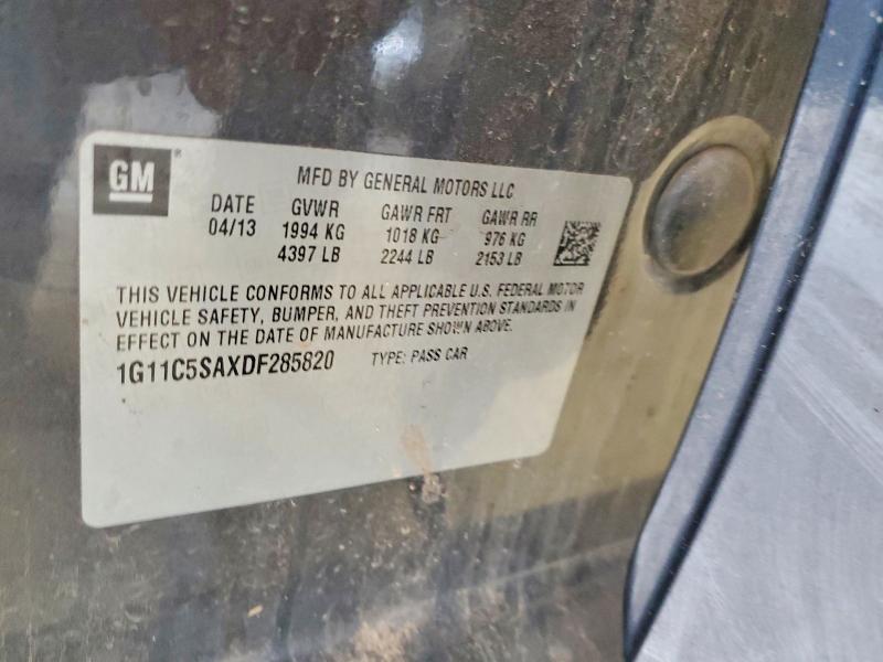 2013 Chevrolet Malibu მანქანა იყიდება აუქციონზე, vin: 1G11C5SAXDF285820, აუქციონის ნომერი: 51514186