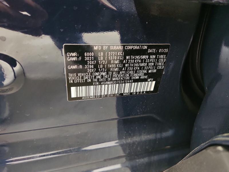 Продажа на аукционе авто 2025 Subaru Ascent, vin: 4S4WMAUD7S3410440, номер лота: 49806476