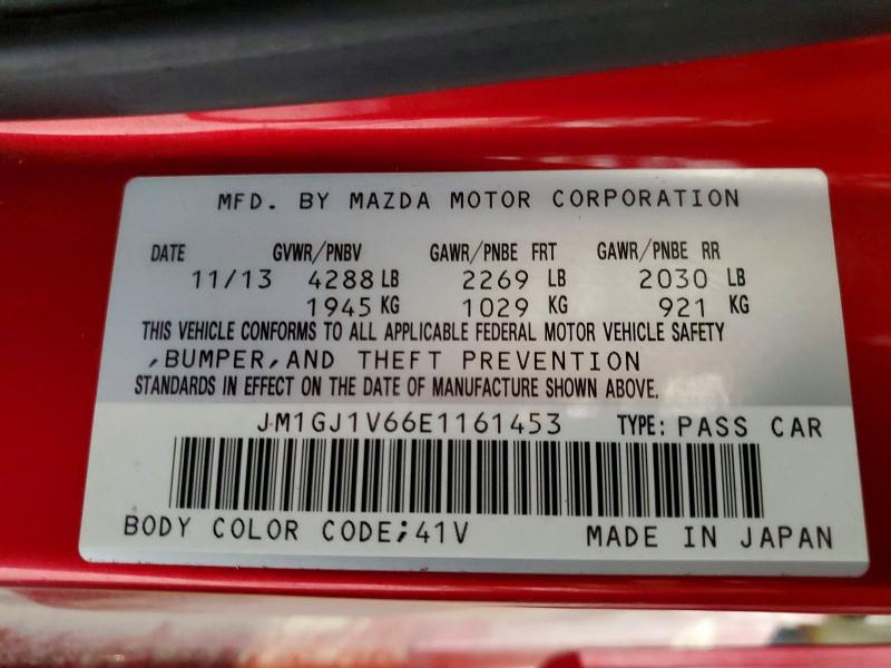 Продаж на аукціоні авто 2014 Mazda 6, vin: JM1GJ1V66E1161453, номер лоту: 48097366