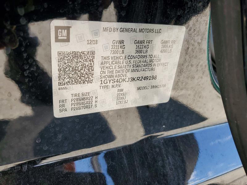 Продажа на аукционе авто 2019 Cadillac Escalade, vin: 1GYS4DKJ3KR249198, номер лота: 47956216
